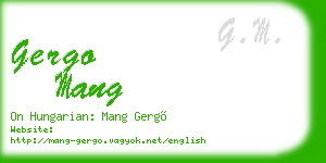 gergo mang business card